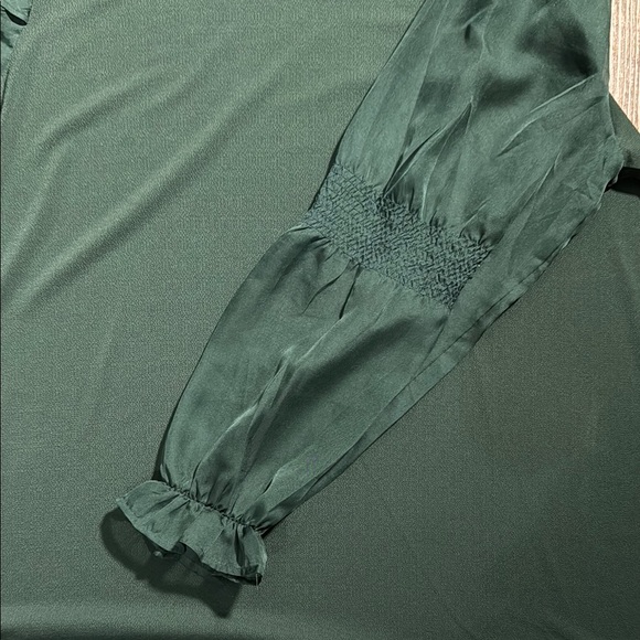 Cato Forest Green Blouse with Ruffled Sleeves - Picture 2 of 7
